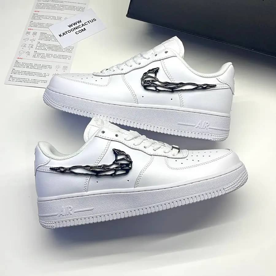 نایک ایرفورس وان مولتن متال سفید مشکی NIKE AIR FORCE 1 MOLTEN METAL