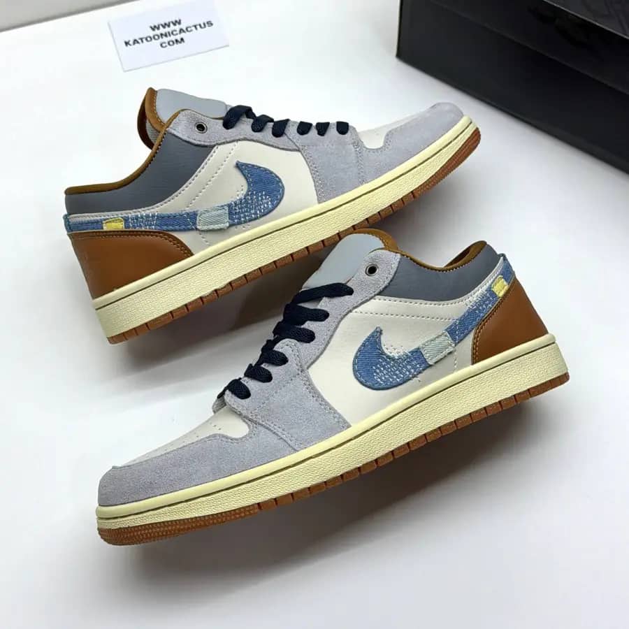 نایک ایر جردن وان لو فانتوم ریپرد دنیم اسووش NIKE AIR JORDAN 1 LOW SE PHANTOM REPAIRED DENIM SWOOSH