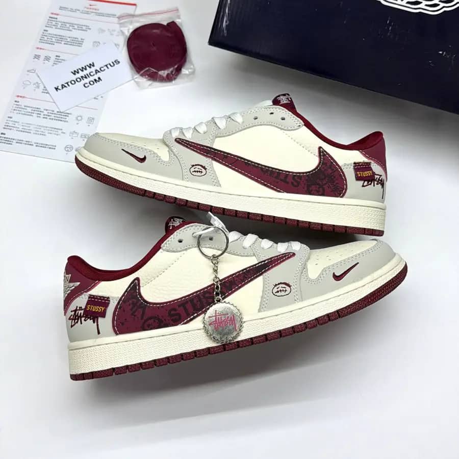 نایک ایر جردن وان لو تراویس اسکات استوسی NIKE AIR JORDAN 1 LOW TRAVIS SCOTT X STUSSY