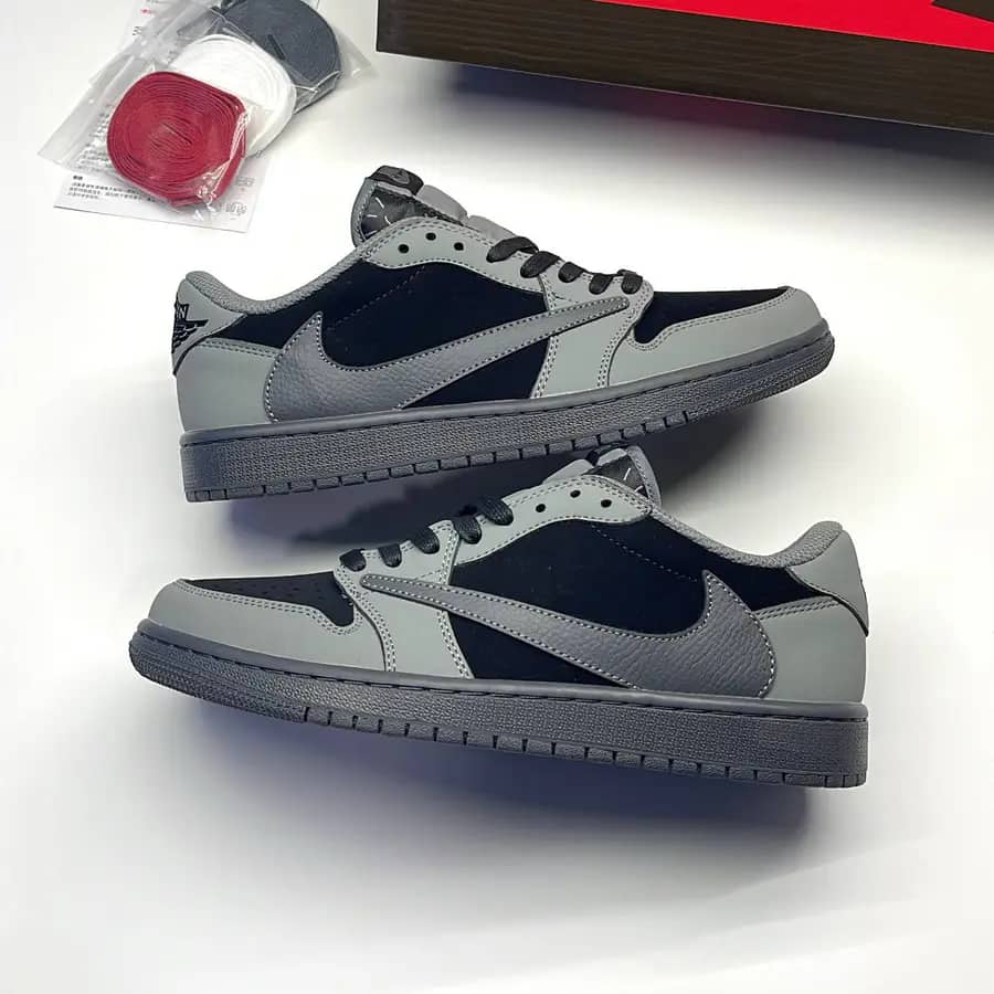 نایک ایر جردن وان لو تراویس اسکات مشکی طوسی NIKE AIR JORDAN 1 LOW TRAVIS SCOTT