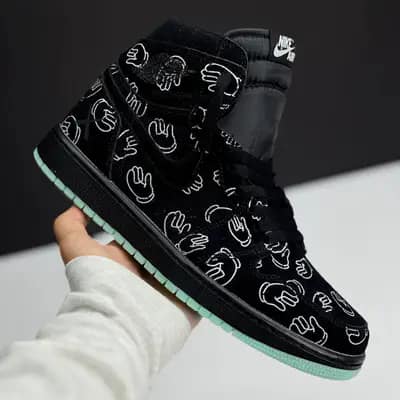 نایک ایر جردن وان ساقدار کاز مشکی NIKE AIR JORDAN 1 HIGH X KAWZ