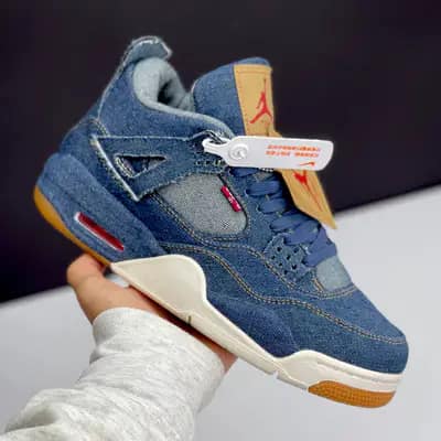 نایک ایر جردن فور لیوایز آبی NIKE AIR JIRDAN 4 RETRO LEVI'S BLUE