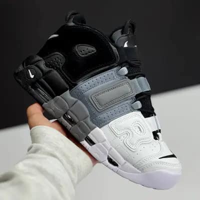 نایک ایر مور آپتمپو مشکی طوسی سفید NIKE AIR MORE UPTEMPO
