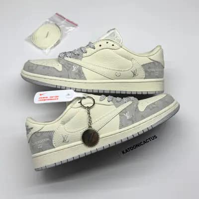 نایک ایر جردن وان لو تراویس اسکات لویی ویتون NIKE AIR JORDAN 1 LOW TRAVIS SCOTT X LOUIS VUITTON