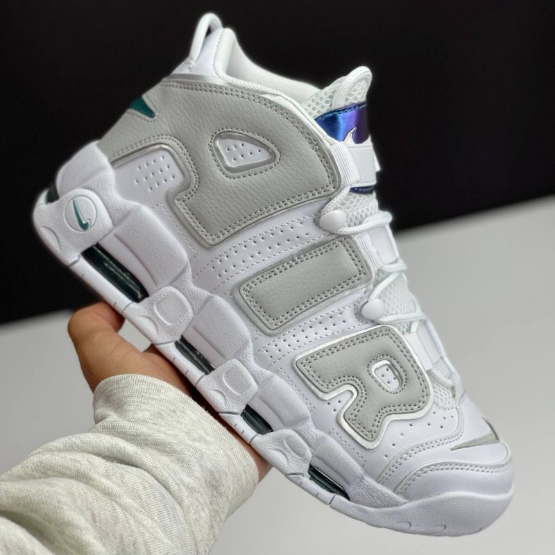 نایک ایر مور آپتمپو سفید طوسی NIKE AIR MORE UPTEMPO