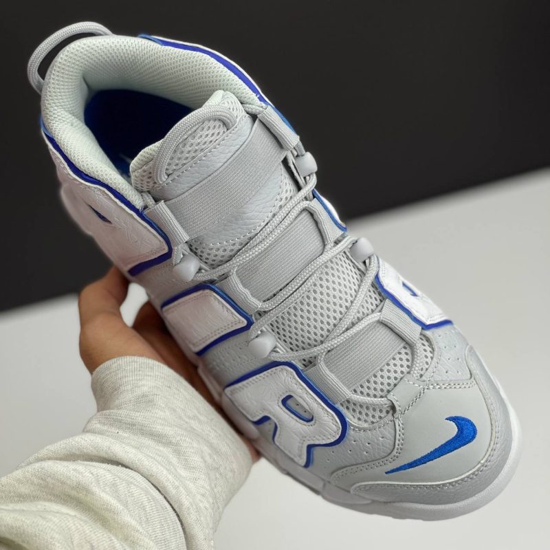 نایک ایر مور آپتمپو طوسی آبی NIKE AIR MORE UPTEMPO