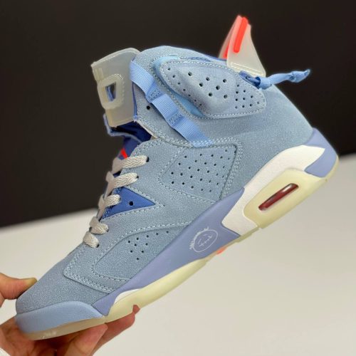 نایک ایر جردن 6 تراویس اسکات آبی NIKE AIR JORDAN 6 TRAVIS SCOTT LIGHT BLUE