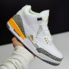 نایک ایر جردن سه سفید زرد NIKE AIR JORDAN 3 RETRO LASER ORANGE