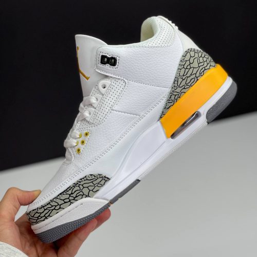 نایک ایر جردن سه سفید زرد NIKE AIR JORDAN 3 RETRO LASER ORANGE