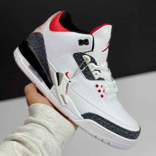 نایک ایر جردن سه سفید قرمز NIKE AIR JORDAN 3 RETRO SE FIRE RED DENIM