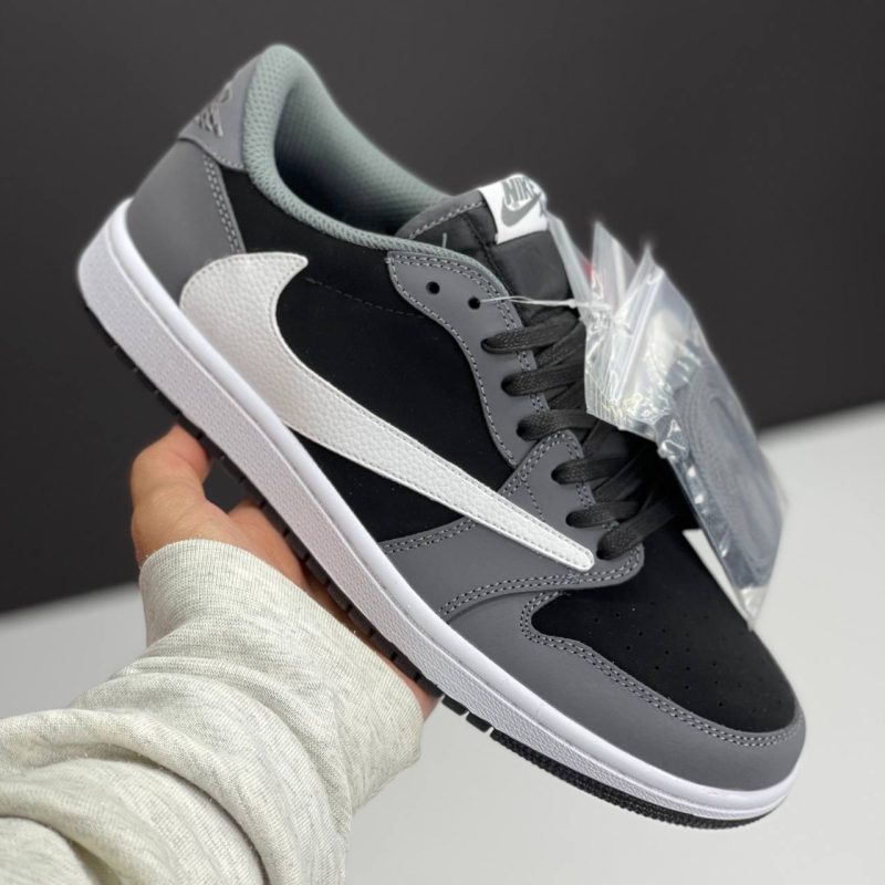 نایک ایر جردن وان لو تراویس اسکات مشکی طوسی NIKE AIR JORDAN 1 LOW TRAVIS SCOTT