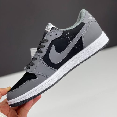 نایک ایر جردن وان لو تراویس اسکات مشکی طوسی NIKE AIR JORDAN 1 LOW TRAVIS SCOTT