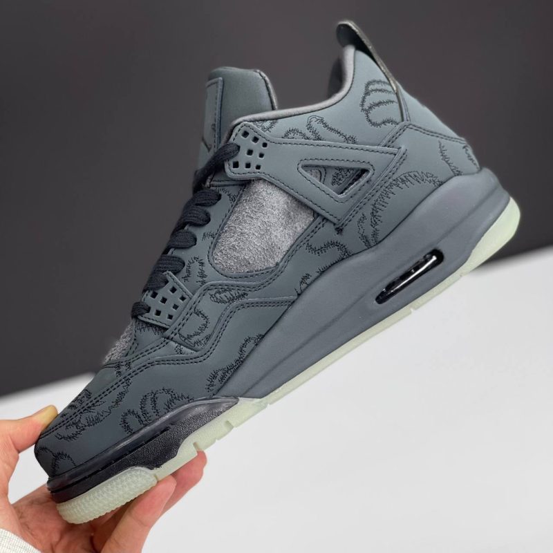 نایک ایر جردن فور کاز مستر کوالیتی طوسی تیره NIKE AIR JORDAN 4 KAWZ DARK GRAY