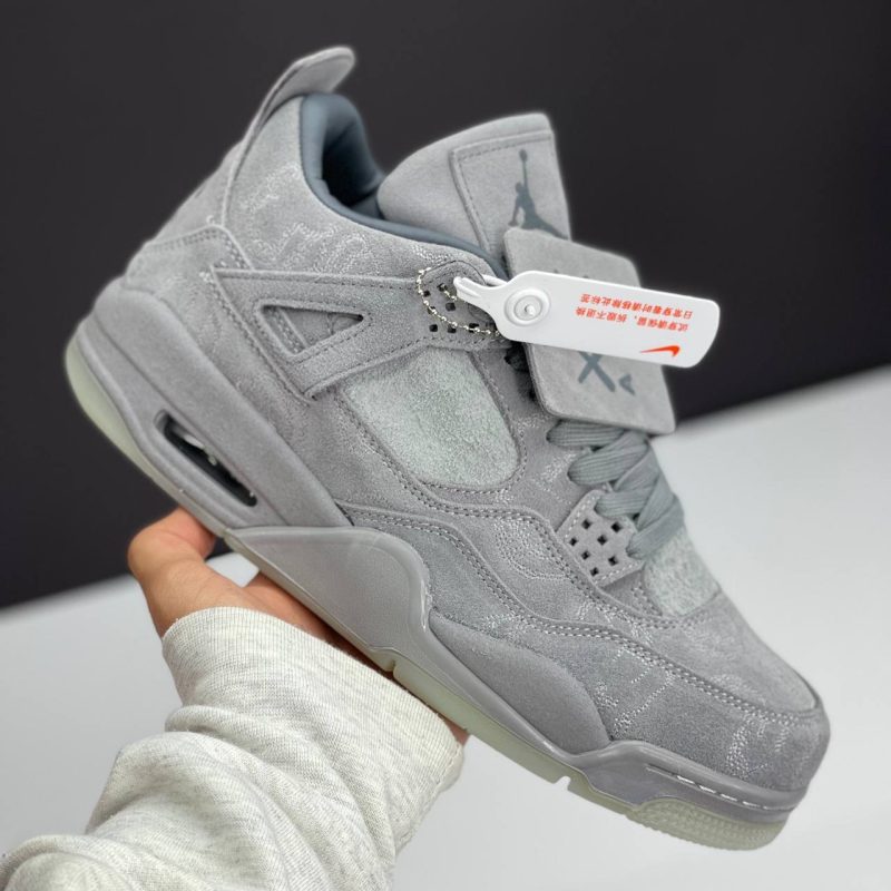 نایک ایر جردن فور کاز مستر کوالیتی طوسی روشن NIKE AIR JORDAN 4 KAWZ COOL GREY