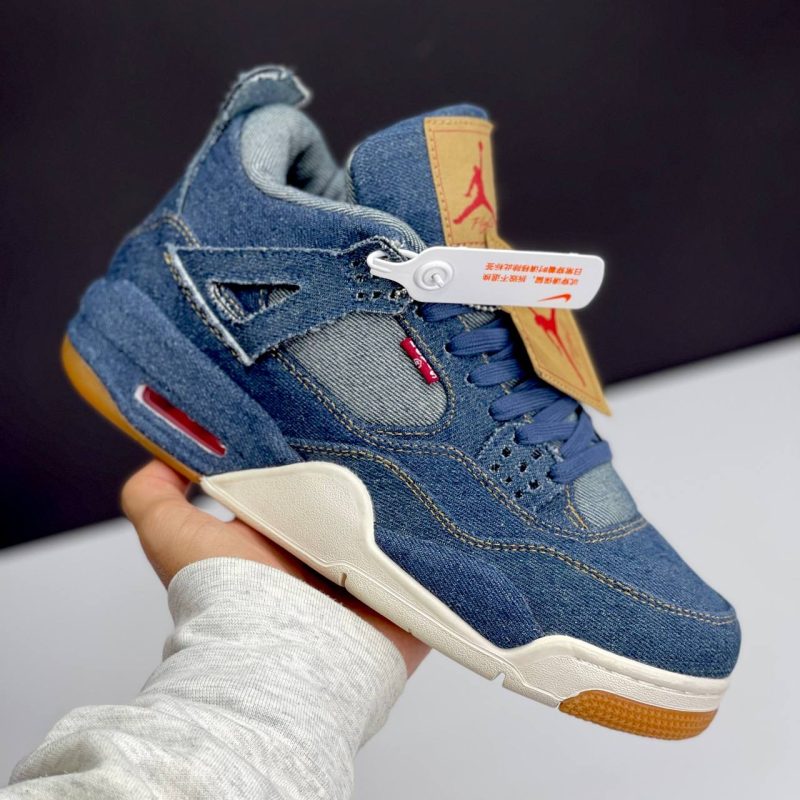 نایک ایر جردن فور لیوایز آبی NIKE AIR JIRDAN 4 RETRO LEVI'S BLUE