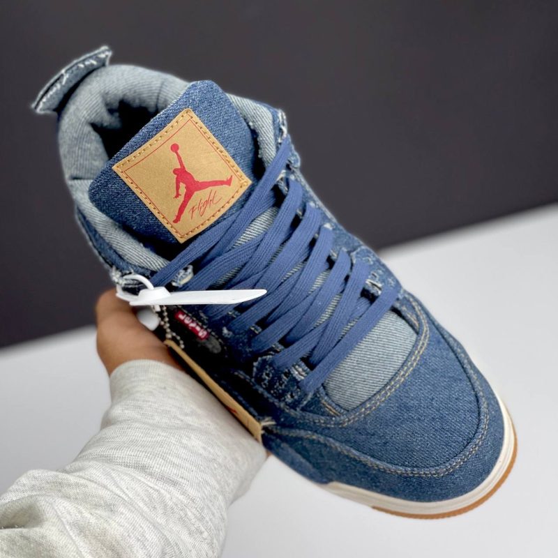 نایک ایر جردن فور لیوایز آبی NIKE AIR JIRDAN 4 RETRO LEVI'S BLUE