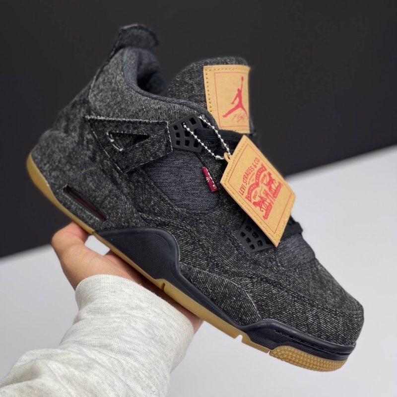 نایک ایر جردن فور لیوایز مشکی NIKE AIR JIRDAN 4 RETRO LEVI'S BLACK