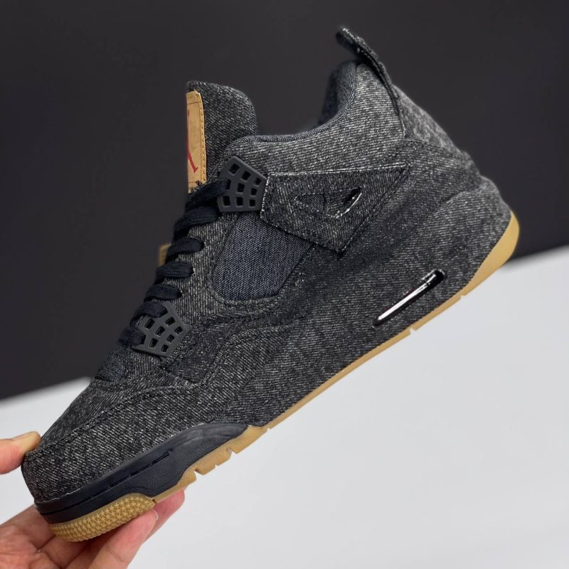 نایک ایر جردن فور لیوایز مشکی NIKE AIR JIRDAN 4 RETRO LEVI'S BLACK