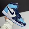 نایک ایر جردن وان ساقدار ورنی آبی مشکی NIKE AIR JORDAN 1 RETRO HIGH OG BLUE CHILL