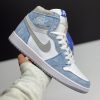 نایک ایر جردن وان ساقدار هایپر رویال سفید آبی NIKE AIR JORDAN 1 HIGH OG HYPER ROYAL