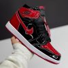 نایک ایر جردن ساقدار ورنی مشکی قرمز NIKE AIR JORDAN 1 RETRO HIGH OG PATENT BRED