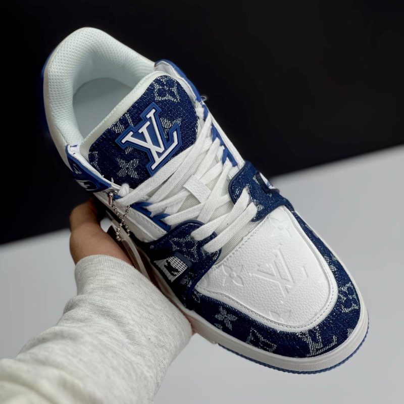 لویی ویتون ترینر سفید آبی LOUIS VUITTON TRAINER