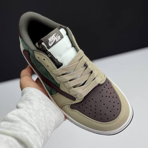 نایک ایر جردن وان لو تراویس سبز قهوه ای NIKE AIR JORDAN 1 LOW TRAVIS SCOTT