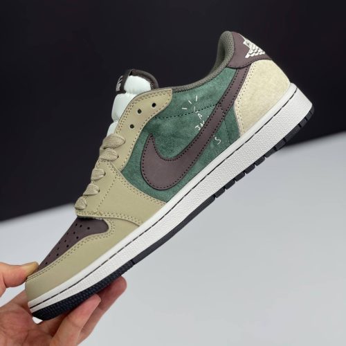 نایک ایر جردن وان لو تراویس سبز قهوه ای NIKE AIR JORDAN 1 LOW TRAVIS SCOTT