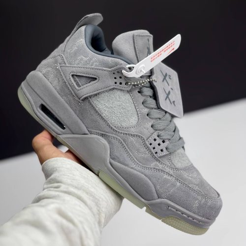 نایک ایر جردن فور کاز مستر کوالیتی طوسی روشن NIKE AIR JORDAN 4 KAWZ COOL GREY