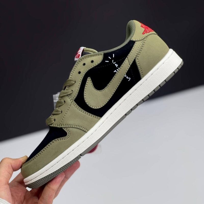 نایک ایر جردن وان لو تراویس اسکات بلک الیو NIKE AIR JORDAN 1 LOW TRAVIS SCOTT BLACK OLIVE