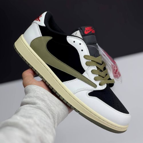 نایک ایر جردن 1 لو تراویس اسکات الیو NIKE AIR JORDAN 1 LOW TRAVIS SCOTT OLIVE