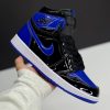 نایک ایر جردن وان ساقدار ورنی آبی مشکی NIKE AIR JORDAN 1 RETRO HIGH OG PATENT ROYAL