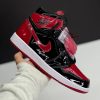 نایک ایر جردن ساقدار ورنی مشکی قرمز NIKE AIR JORDAN 1 RETRO HIGH OG PATENT BRED