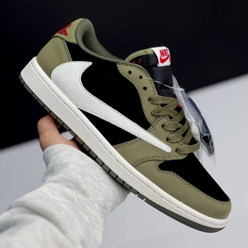 نایک ایر جردن وان لو تراویس اسکات بلک الیو NIKE AIR JORDAN 1 LOW TRAVIS SCOTT BLACK OLIVE