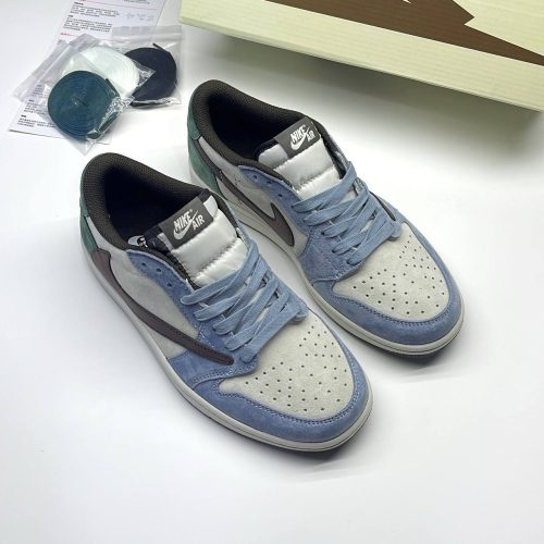نایک ایر جردن وان لو تراویس اسکات آبی سبز سوئد NIKE AIR JORDAN 1 LOW TRAVIS SCOTT