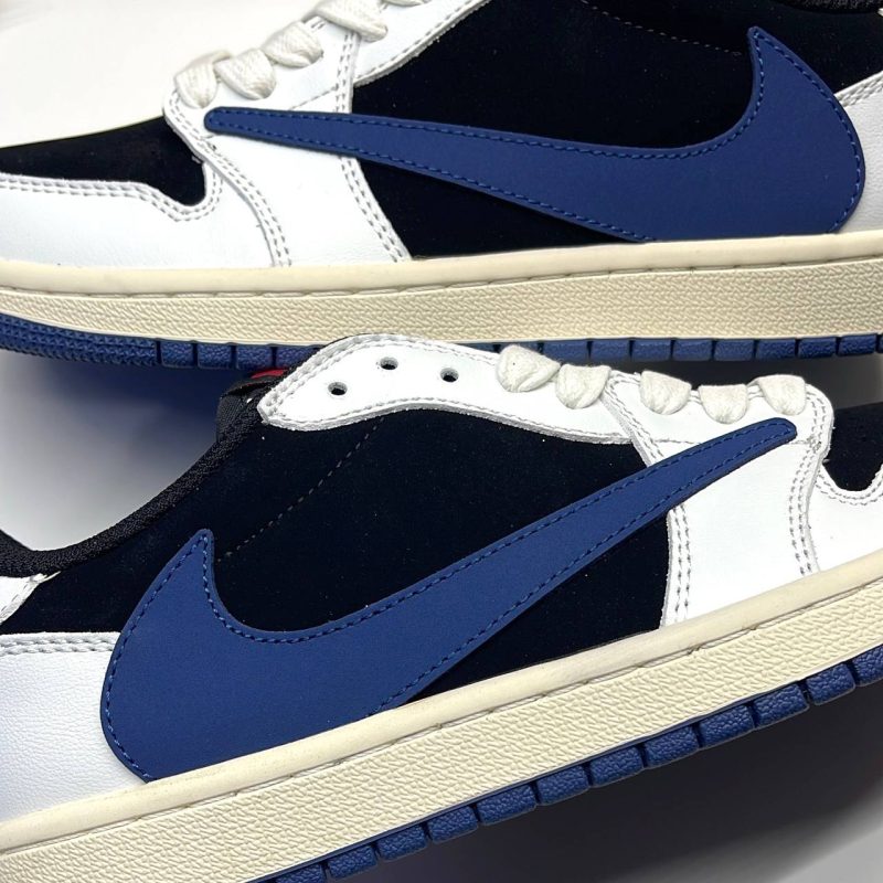 نایک ایر جردن وان لو تراویس اسکات کرم سورمه ای NIKE AIR JORDAN 1 LOW TRAVIS SCOTT