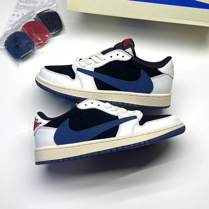 نایک ایر جردن وان لو تراویس اسکات کرم سورمه ای NIKE AIR JORDAN 1 LOW TRAVIS SCOTT
