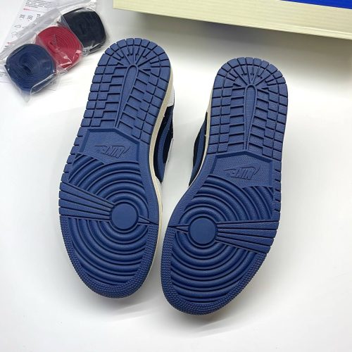 نایک ایر جردن وان لو تراویس اسکات کرم سورمه ای NIKE AIR JORDAN 1 LOW TRAVIS SCOTT