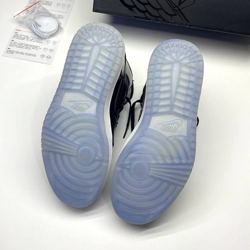 نایک ایر جردن وان ساقدار ورنی اسپیس جم مشکی سفید NIKE AIR JORDAN 1 MID SPACE JAM BLACK