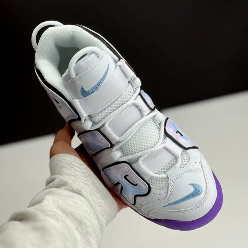 نایک ایر مور آپتمپو سفید بنفش NIKE AIR MORE UPTEMPO