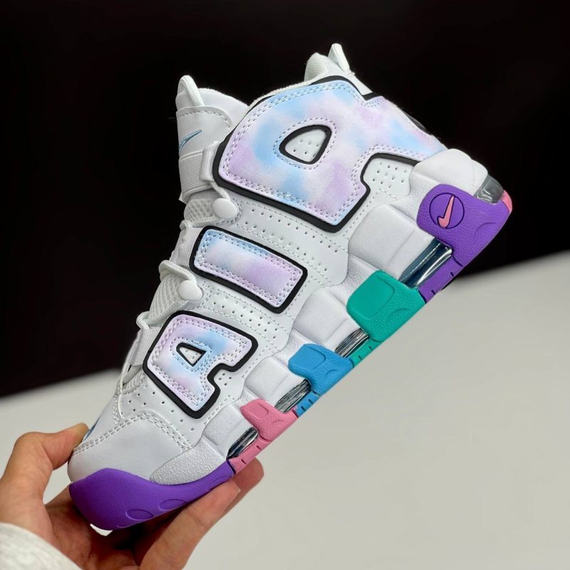 نایک ایر مور آپتمپو سفید بنفش NIKE AIR MORE UPTEMPO