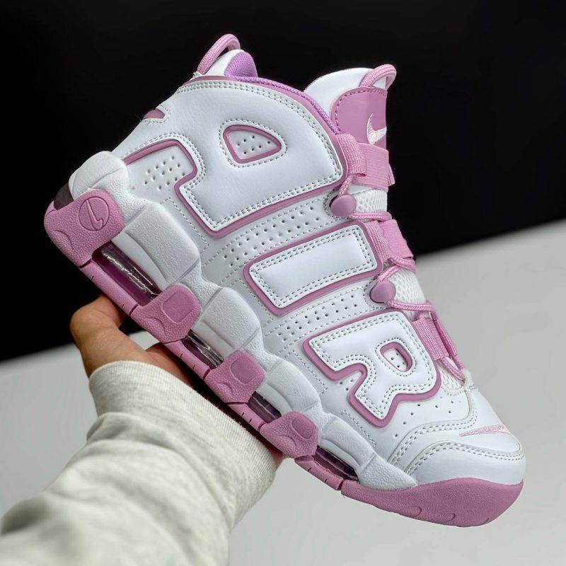 نایک ایر مور آپتمپو سفید صورتی NIKE AIR MORE UPTEMPO