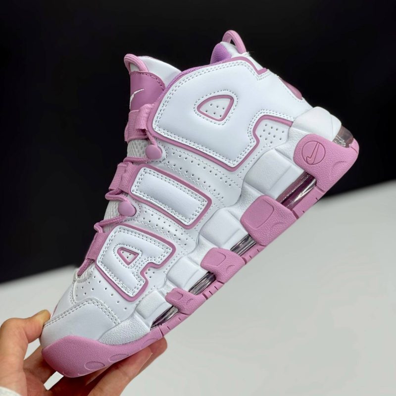 نایک ایر مور آپتمپو سفید صورتی NIKE AIR MORE UPTEMPO