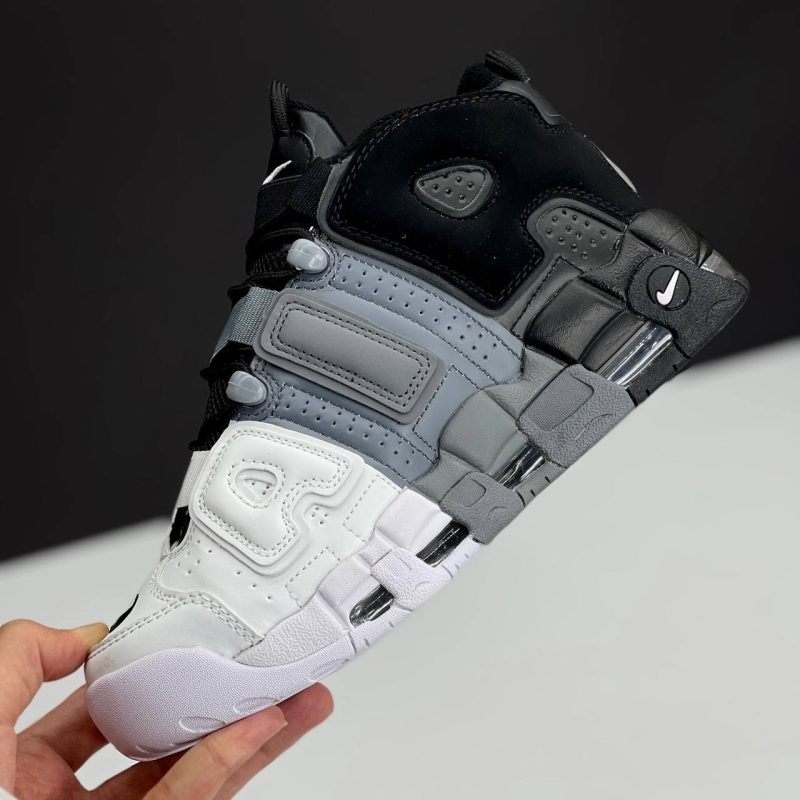 نایک ایر مور آپتمپو مشکی طوسی سفید NIKE AIR MORE UPTEMPO