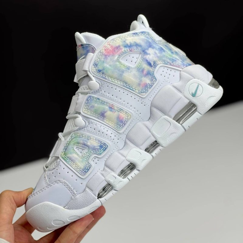 نایک ایر مور آپتمپو سفید آبی کهکشانی NIKE AIR MORE UPTEMPO