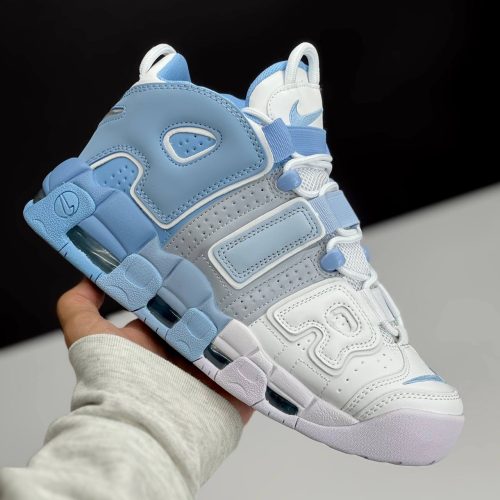 نایک ایر مور آپتمپو سفید آبی NIKE AIR MORE UPTEMPO