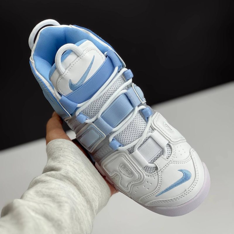 نایک ایر مور آپتمپو سفید آبی NIKE AIR MORE UPTEMPO