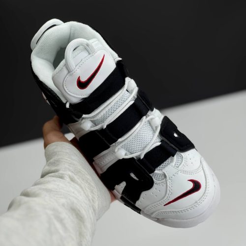 نایک ایر مور آپتمپو سفید مشکی قرمز NIKE AIR MORE UPTEMPO