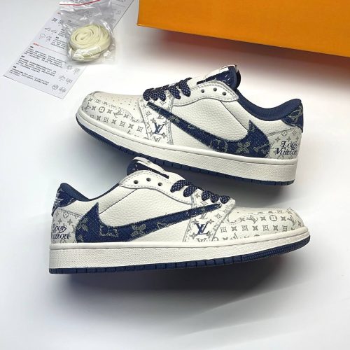 نایک ایر جردن وان لو تراویس اسکات لویی ویتون NIKE AIR JORDAN 1 LOW TRAVIS SCOTT X LOUIS VUITTON