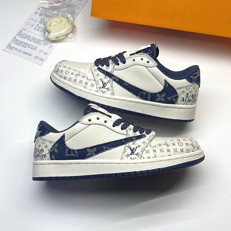 نایک ایر جردن وان لو تراویس اسکات لویی ویتون NIKE AIR JORDAN 1 LOW TRAVIS SCOTT X LOUIS VUITTON
